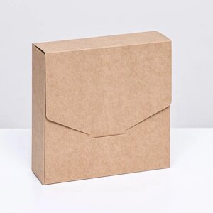 Коробка конверт крафт, 14 х 14 х 4 см