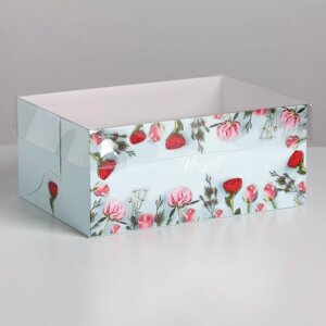 Коробка на 6 капкейков, кондитерская упаковка Present, 23 х 16 х 10 см