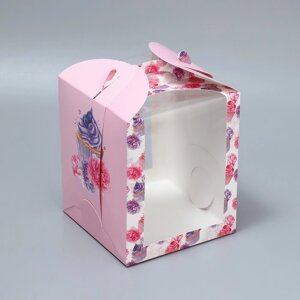 Коробка под маленький торт, кондитерская упаковка, «Паттерн», 15 х 15 х 18 см