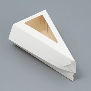 Коробка под торт с окном, кондитерская упаковка «Белая», с окном 16 х 6 х 8 см