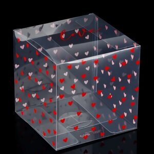 Коробка подарочная ПВХ, упаковка, «Любовь внутри», 12 х 12 х 12 см