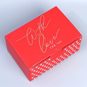 Коробка подарочная сборная, упаковка, «Люблю», 22 х 15 х 10 см