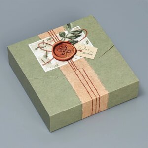 Коробка подарочная складная конверт, упаковка, «Эко», 15 х 15 х 4 см