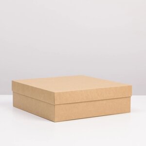 Коробка подарочная складная крафтовая, упаковка, 26х26х8 см