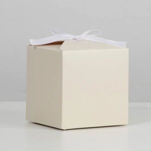 Коробка подарочная складная, упаковка, «Бежевая», 12 х 12 х 12 см