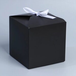 Коробка подарочная складная, упаковка, «Чёрный», 12 х 12 х 12 см