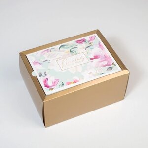 Коробка подарочная складная, упаковка, «Цветочная», 20 х 15 х 10 см