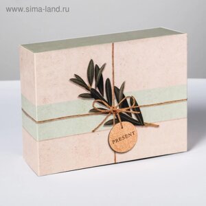 Коробка подарочная складная, упаковка, «Эко стиль», 20 х 15 х 8 см