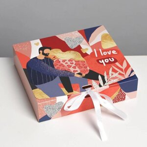 Коробка подарочная складная, упаковка, «I love you», 20 х 18 х 5 см