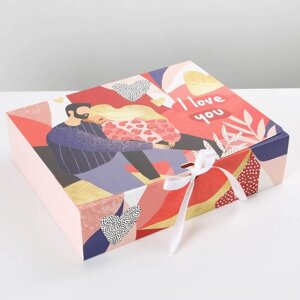 Коробка подарочная складная, упаковка, «I love you», 31 х 24.5 х 8 см