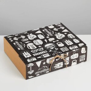 Коробка подарочная складная, упаковка, «Мужская», 31 х 24.5 х 8 см