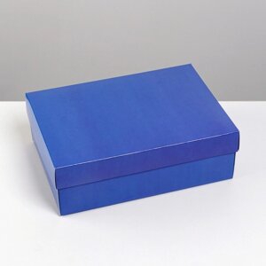 Коробка подарочная складная, упаковка, «Синяя», 21 х 15 х 7 см