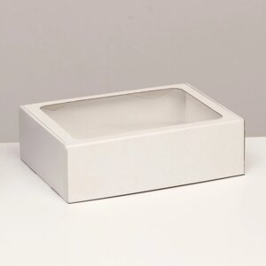 Коробка самосборная с окном, белая, 31 х 22 х 9,5 см