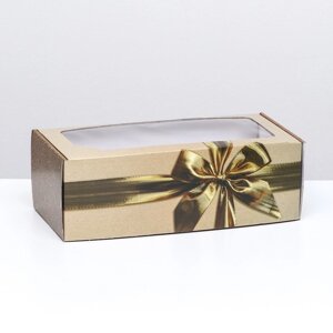 Коробка самосборная, с окном, "Драгоценный подарок" 16 х 35 х 12 см
