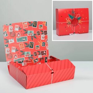 Коробка складная двухсторонняя «Почта новогодняя», 31 24,5 9 см