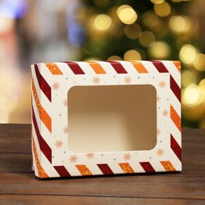 Коробка складная, крышка-дно, с окном "Письмо Дедушке Морозу" 16,5 х 12,5 х 5,2 см