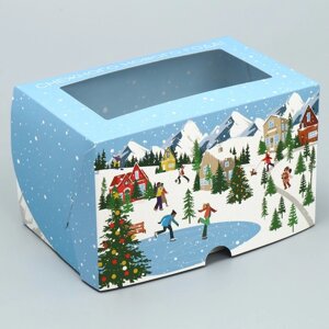 Коробка складная с двусторонним нанесением «Снежного Нового года», 16 х 10 х 10 см