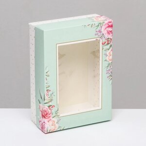 Коробка складная, с окном "Весенний взгляд" 21 х 15 х 7 см