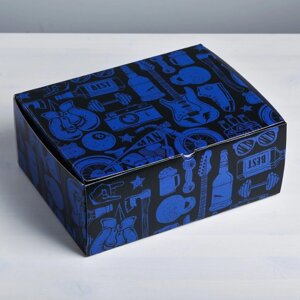 Коробка‒пенал, упаковка подарочная, «Лучшему мужчине», 30 х 23 х 12 см