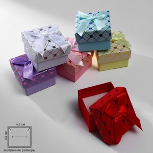 Коробочка подарочная под серьги/кольцо «Кубики», 55 (размер полезной части 4,54,5 см), цвет МИКС
