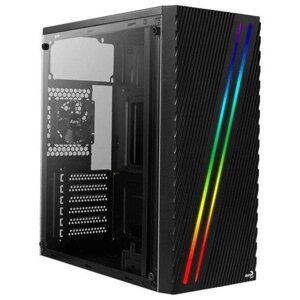 Корпус Aerocool Streak-A-BK-v1, без БП, ATX, Midi-Tower, черный