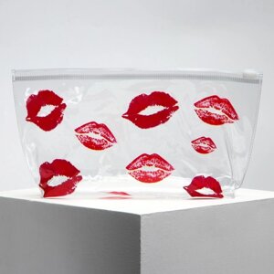 Косметичка из прозрачного PVC «Поцелуй» с застёжкой зип-лок