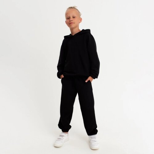 Костюм детский (худи, брюки) MINAKU цвет черный, рост 134