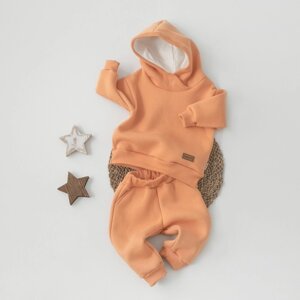 Костюм детский спортивный KinDerLitto «Оверсайз», 2 предмета: худи, штаны, рост 80-86 см, цвет оранжевое солнце