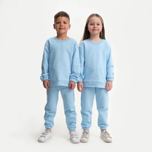 Костюм детский (свитшот, брюки) KAFTAN "Basic line", размер 36 (134-140), цвет голубой