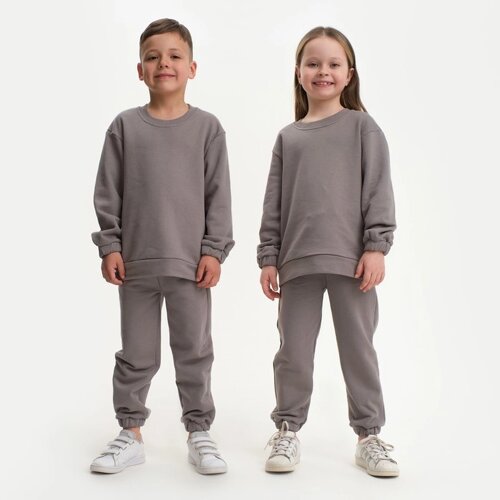 Костюм детский (свитшот, брюки) KAFTAN "Basic line", размер 38 (146-152), цвет серый