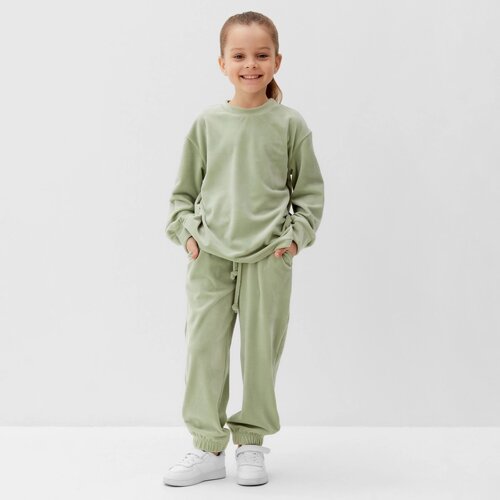 Костюм детский (свитшот, брюки) KAFTAN Plushy р. 32 (110-116), зеленый