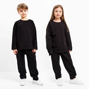 Костюм детский (свитшот, брюки) MINAKU цвет чёрный, рост 122 см