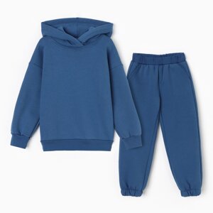 Костюм детский (толстовка, брюки) KAFTAN Basic line р. 30 (98-104), синий