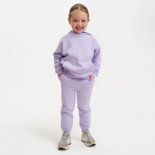 Костюм для девочки (худи, брюки) KAFTAN "Basic line", размер 32 (110-116), цвет лиловый