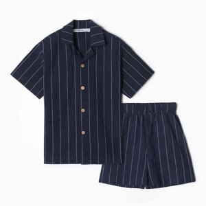 Костюм для мальчика (рубашка, шорты) KAFTAN, р. 30 (98-104), синий