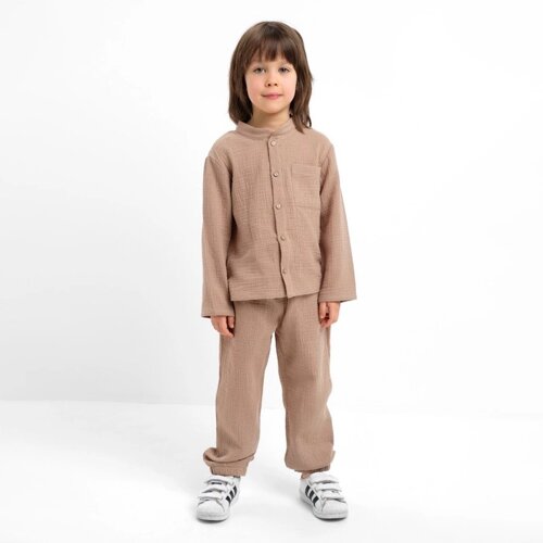 Костюм (рубашка и брюки) детский KAFTAN "Муслин", р. 26 (80-86см) бежевый