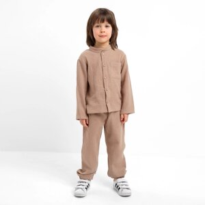 Костюм (рубашка и брюки) детский KAFTAN "Муслин", р. 34 (122-128 см) бежевый