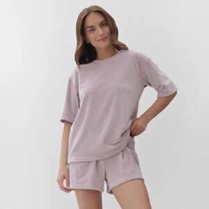 Костюм женский (футболка и шорты) KAFTAN Plushy р. 40-42, лиловый