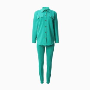Костюм женский (рубашка/брюки), цвет зелёный, размер 50