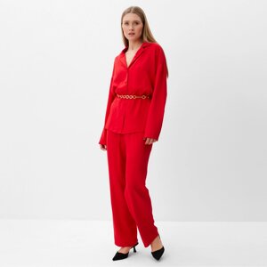 Костюм женский (рубашка , брюки) MINAKU: Casual Collection цвет красный, р-р 40