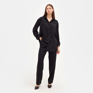 Костюм женский (рубашка, брюки) MINAKU: Silk pleasure цвет чёрный, размер 42