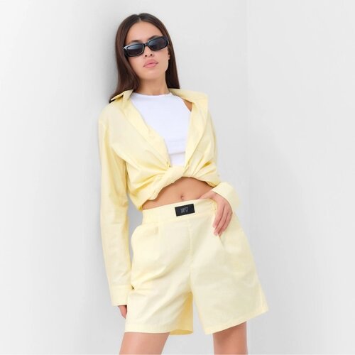 Костюм женский (рубашка и шорты) MIST Summer time, размер 48, желтый