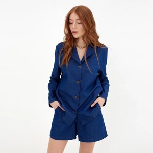 Костюм женский (жакет, шорты) MINAKU: Enjoy цвет синий, размер 44