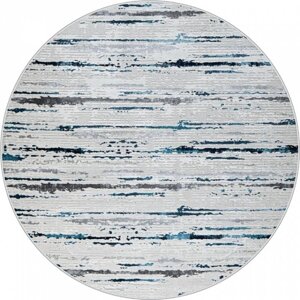 Ковёр круглый Kleopatra 38462A, размер 150x150 см, цвет blue fls/l. grey