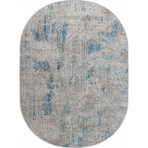 Ковёр овальный Eliza 38549A, размер 125x180 см, цвет blue fls/cream fls