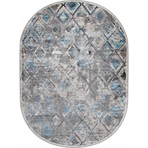 Ковёр овальный Roma 37910A, размер 125x180 см, цвет blue fls / beige fls