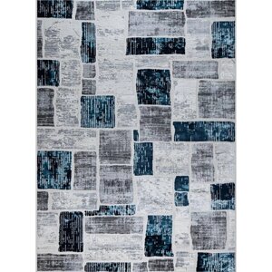 Ковёр прямоугольный Kleopatra 38471A, размер 150x300 см, цвет blue fls/l. grey