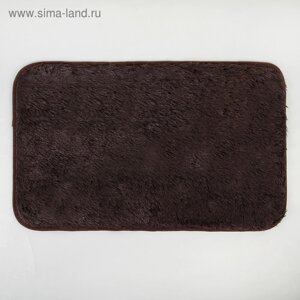 Коврик для ванной Доляна «Пушистик», 5080 см, цвет коричневый