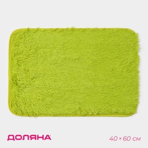 Коврик для ванной прямоугольный Доляна «Пушистик», 4060 см, цвет зелёный