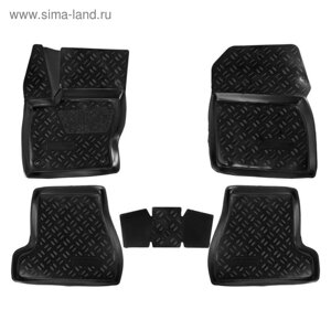 Коврик в салон Airline ACM-PS-29, Ford Focus II 2011-высокий борт, полимерные, черные, набор 4 шт.